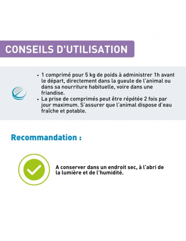 Conseils d'utilisation du produit mal des transports vetoform