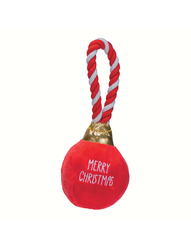 Peluche boule de Noël rouge Merry Christmas BEEZTEES