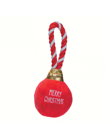 Peluche boule de Noël rouge Merry Christmas BEEZTEES