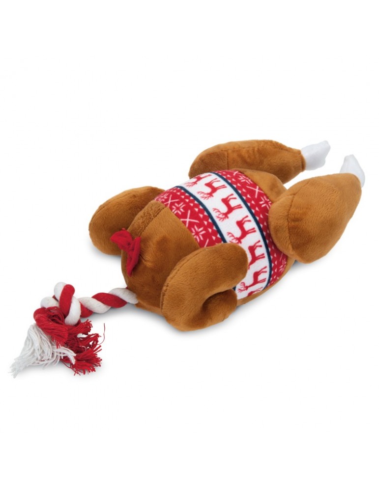 Peluche Sonore en forme de Dinde de Noël avec Corde