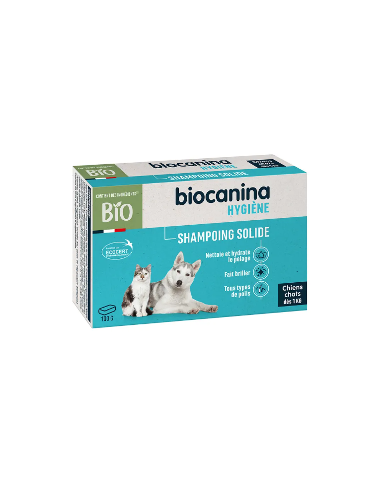 Boîte de shampooing solide biocanina