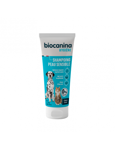 Tube de shampoing pour animaux peau sensible biocanina