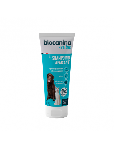 Tube de shampoing apaisant biocanina pour animaux