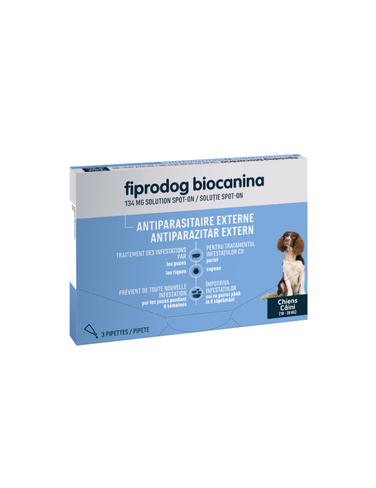 Boîte de fiprodog biocanina pour chien moyen