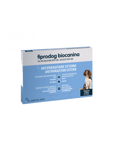 Boîte de fiprodog biocanina pour chien moyen