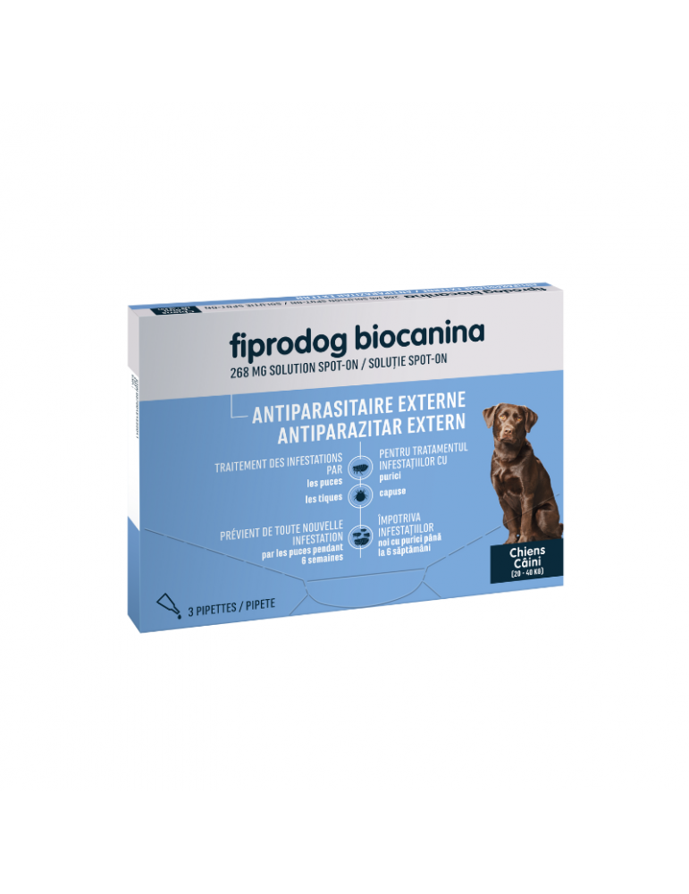 Boîte de fiprodog biocanina pour grand chien