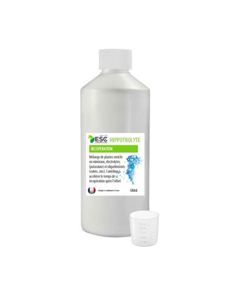 Bouteille d'Hippotrolyte 500 ml avec son bouchon doseur