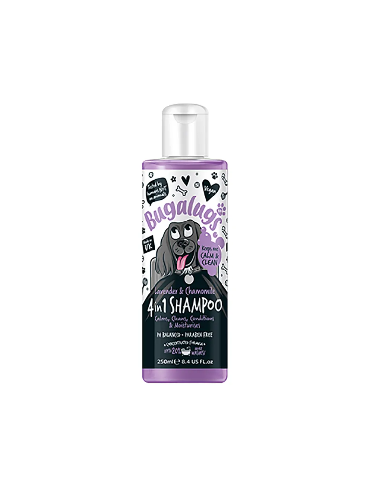 Bouteille de Shampoing Bugalugs 4 en 1 Lavande & Camomille 250 ml