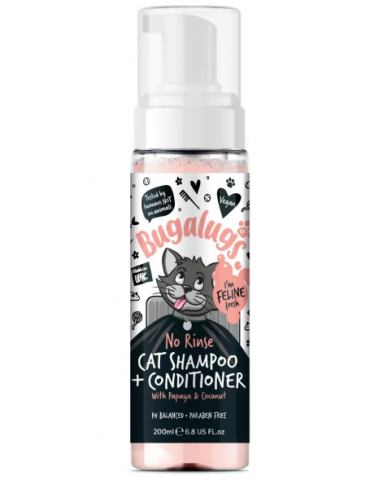 Bouteille de Shampoing Bugalugs Sans Rinçage Chat 200 ml