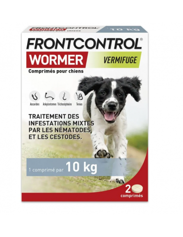 Boîte de 2 comprimés FRONTCONTROL® WORMER pour petit Chien