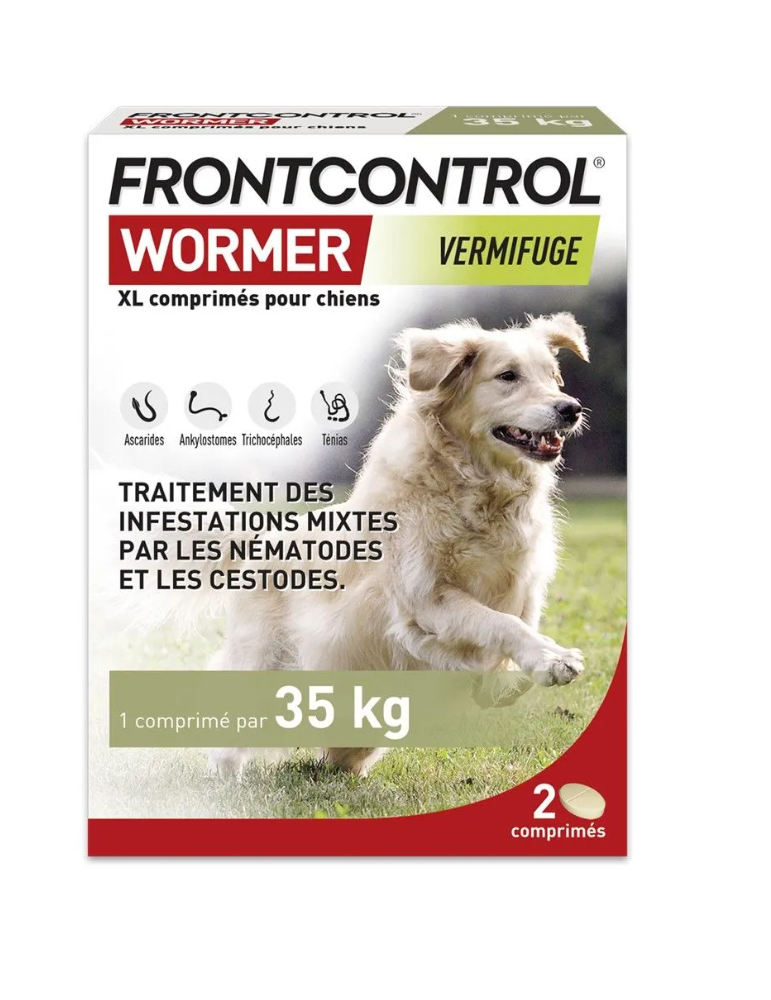 Boîte de 2 comprimés FRONTCONTROL® WORMER pour Chien XL