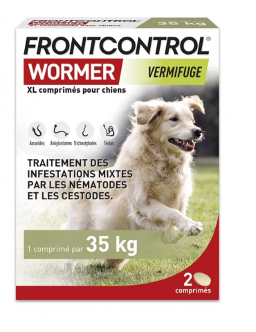 Boîte de 2 comprimés FRONTCONTROL® WORMER pour Chien XL